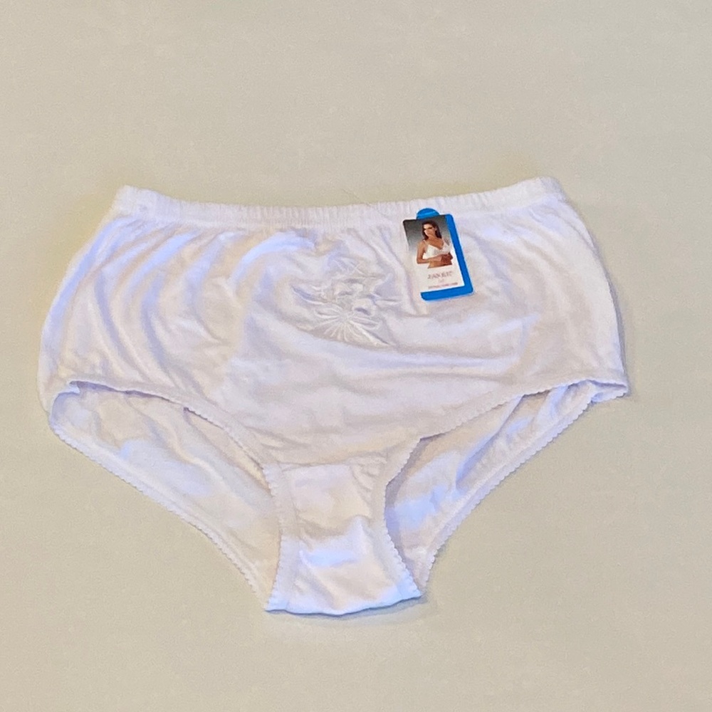 BNWT Javel White Embroidered Cotton Underwear Panties  Size Large